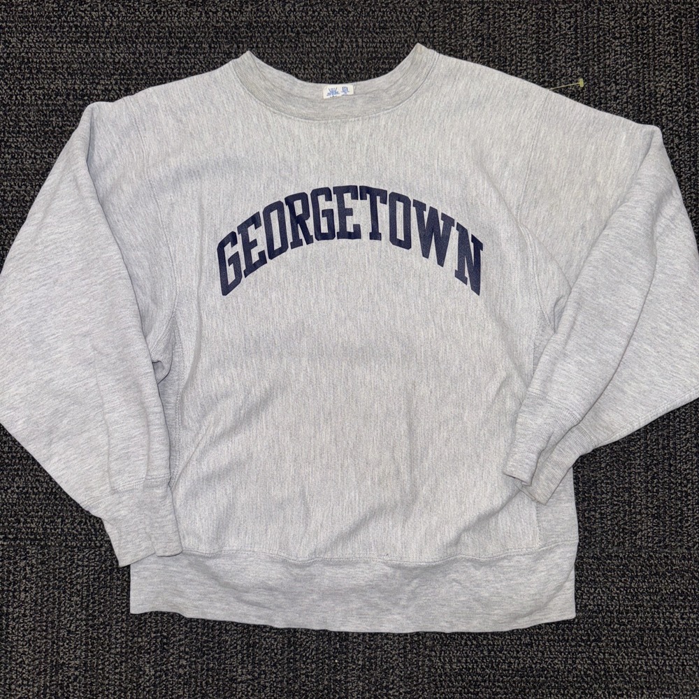 Vintage 80s Georgetown University Champion Reverse Weave Pullover Medium
